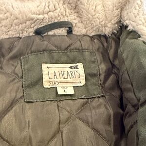 La Hearts Olive Quilted Jacket